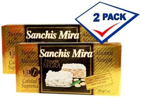 Sanchis Mira Turron de Alicante 7 oz Just arrived from Spain Pack of 2