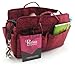Periea ‘Keriea’ Handbag Organiser Insert – Ideal for Most Medium Sized Handbags – 12 Pockets (Red with Embossed Letters)