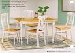 White & Natural Farm House Dining Table & 4 Lyre Chairs