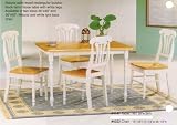 Two Wood Natural & White Lyre Back Napoleon Chairs