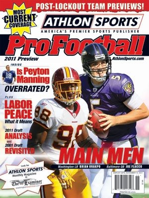 2011 Athlon Sports NFL Pro Football Magazine Preview- Baltimore Ravens/Washington Redskins Cover