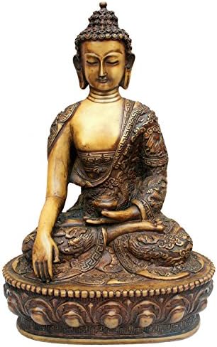 Solid Resin Buddha Statues in Shakyamuni, Medicine, Teaching, Protection and Meditation Poses (White, Shakyamuni 6: XL)