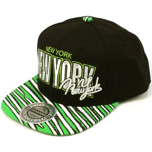 See More 100% Cotton New York Zubaz Snapback Adjustable Baseball Ball Cap Hat Black Green
