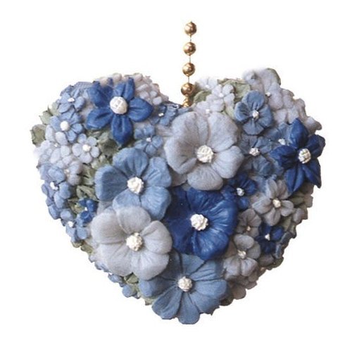 Blue Heart Flower Ceiling Pull Chain