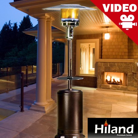 Hammered Antique Bronze Patio Heater with Adjustable Table