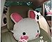 easytrade 1 Pair Cute Lovely Plush Small Eye Rabbit Car Auto Headrest Head Pillow Seat Neck