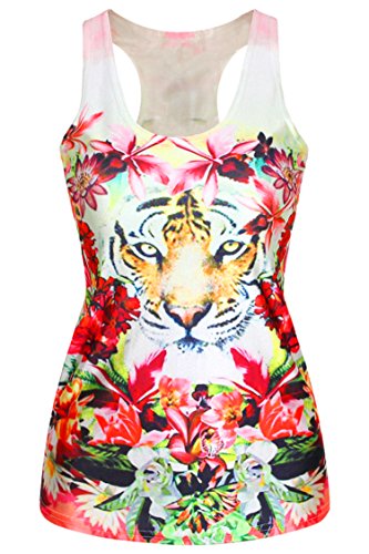 Pink Wind Women's 3d Digial Printed Sleeveless Vest Tank Tops