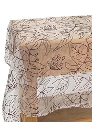 Pack of 4 Urban Fusion Sheer White Botanical Pattern Tablecloths