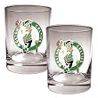 Boston Celtics 2pc Rocks Glass Set - Primary Logo NBA Basketball