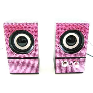 Pink Crystal Rhinestone Computer Speakers