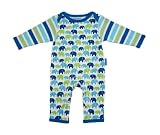 Blue/Green Elephants Organic Sleepsuit (6-12 months)