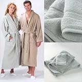 Terry Bathrobe & Heavy and Soft Towel Set (Terry Bathrobe, Bath Towel, Hand Towel, Wash Cloth)