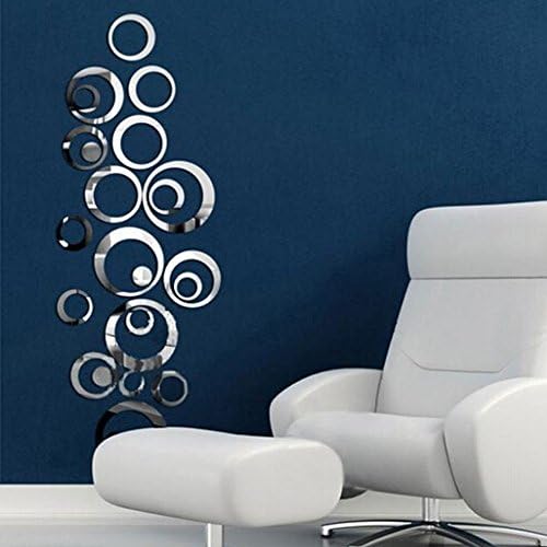 Haiqingor Diy Crystal Mirror Wall Stickers Fashion Personality Stereo Circle 3d Decorations Clock Decal