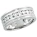 14 Karat Weissgold Herren Milgrain Diamanten Ring, mit 1.00 Karat Brilliantschliff Diamanten, (9mm) breit