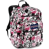 JanSport Big Student Classics Series Daypack (Black/White Bleeding Heart)