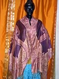 Clearance Sale ! Designer Purple Silk Pashmina Jamavar Reversible Shawl Throw Wrap