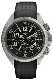 Rogue Warrior Avenger Silver Silicone Rubber Band 200M Chronograph Watch
