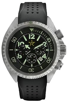 Rogue Warrior Avenger Silver Silicone Rubber Band 200M Chronograph Watch