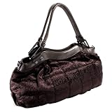 Gianfranco Ferre GFF WX5BVB 80566 U254 Large Brown Signature Ferre Print Nylon Shoulder Bag