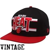 New Era Miami Heat Black-Red Word Stripe 9FIFTY Snapback Adjustable Hat