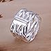 Naivo 18K Gold Plated Fashion Womens Cz Ring Wide Style Opening Free Yards (white gold)