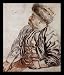 persian31 - Antoine Watteau Sitting Persian Black WoodMounted Art Poster