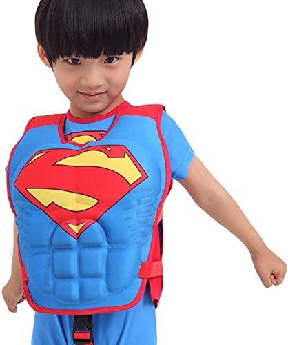 SOCOOL66 Superman Swim Vest Learn-to-Swim Floatation Jackets for Kids, M, 2-8 Years Old