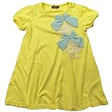 《H28年夏物》 nico hrat(ニコフラート) 製品洗い加工済み CR天竺半袖リボンワンピース 95cm/YE NO.B-260836