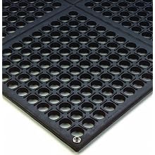 Wearwell Natural Rubber 789 Modular Worksafe Light Conductive ESD Mat, for Static Control , 3' Width x 3' Length x 1/2" Thickness, Black