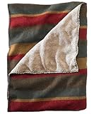 IMAGE OF Woolrich Lancaster Blanket, OLIVE STRIPE (Green)