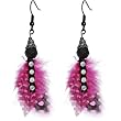 Handcrafted Seductive Pink Polka Dot Earrings MADE WITH SWAROVSKI ELEMENTS