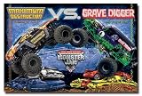 Monster Jam (Maximum Destruction Vs. Grave Digger) Art Poster Print - 24 X 36