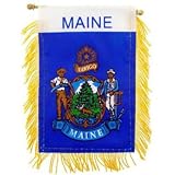 Maine State Flag Mini Banner 3 x 5