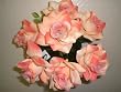 Set of 4 PEACH Open Rose Silk Flower Bouquets