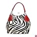 Red Large Zebra Print Faux Leather Satchel Bag Handbag