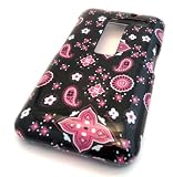 LG MS910 Esteem Black Handkerchief Design Gloss Hard Case Cover Skin Protector MetroPCS