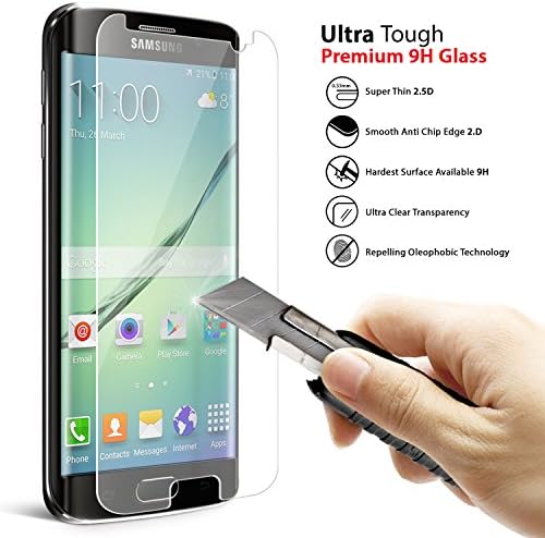 Samsung Galaxy S7 EDGE Premium Tempered Glass Screen Protector, Protects Your Phone From Drops And Scratches - Max Clarity &amp; Touch Accuracy