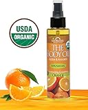 USDA Certified Organic Body & Bath Oil - Orange, 5 Fl.oz. ★ Brand New ★ The Highest Quality Pure, Certified Organic and 100% Natural Daily Body Oil ★ Luxurious. Light and Easily absorbable after shower to Moisturize Skin or Use as a Massage Oil. ★ Jojoba & Avocado Oil along with Vitamin E. Anti-inflammatory ★ No Alcohol, No Paraben, No Artificial Detergents, No Color, No Synthetic perfumes, No Chemicals.