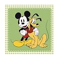 Mickey Mouse and Pluto Poster - 12x12"