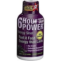 Stacker 6 Hour Power Energy Shot, Grape, 2-Ounce Bottles (Pack of 12)