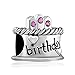 Happy Birthday Cake Charm Crystal Candles Jan-december Birthstone Gift Holiday Beads Fits Pandora Charm Bracelet