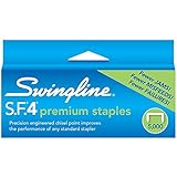 Swingline Staples S7035450, Premium, S.F. 4, 0.25 Inch Length, 210 Per Strip, 2 Pack Of 5,000 Per Box=10,000 Staples