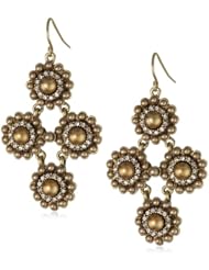 Carolee "Gold Pearl Basics" Simulated Pearl Chandelier Earrings