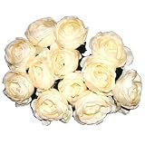 Flower Market Permanent Botanical Cream Cabbage Rose 12 Stems