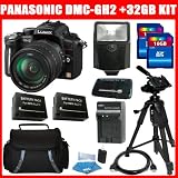 Panasonic Lumix DMC-GH2 16.05 MP Live MOS Interchangeable Lens Camera with 3-inch Free-Angle Touch Screen LCD and 14-140mm HD Hybrid Lens (Black) + (2Pcs) DMW-BLC12 Replacement battery + AC/DC Charger + (2Pcs) 16GB SDHC Memory + Flash + Reader + Deluxe Case + Tripod And More