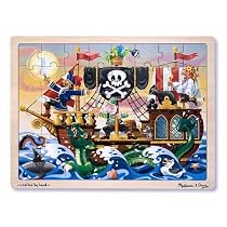 Melissa & Doug Deluxe Wooden 48-Piece Jigsaw Puzzle - Pirates