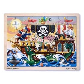 Click here to buy Melissa and Doug Deluxe Wooden 48-Piece Jigsaw Puzzle - Pirates by Melissa & Doug.