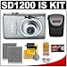 Canon PowerShot SD1200 IS Digital ELPH Camera (Light Gray) + Batteries + Accessory Kit