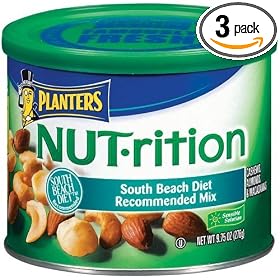 Planters NUT-rition Mix (Macademias, Cashews and Almonds), Lightly Salted, 9.75-Ounce Cans (Pack of 3)
