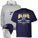 NHL Youth St. Louis Blues Uncuffed Hat, Hoody & Tee 3-Pack Set - R58Exmss (Multi, X-Large)